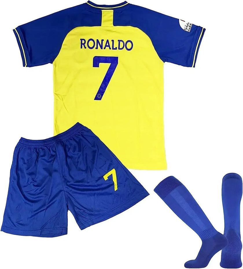 Adult, Kids Soccer Jersey "for" Boys, and Girls Soccer Jersey 10# Messi, #,7 Ronaldo, Soccer Jersey for Kids Football Youth Jerseys 3 Piece - Product upscale 